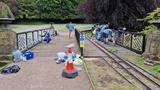 team painting a bridge