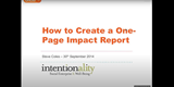 How To Create A One Page Impact Report